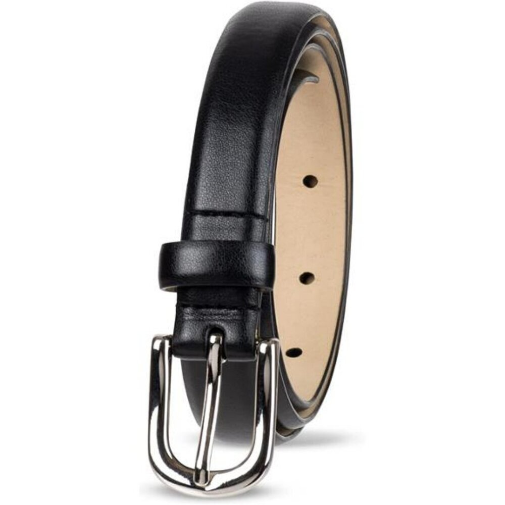 Women skinny leather belt with round buckle waist jeans dress casual fashion